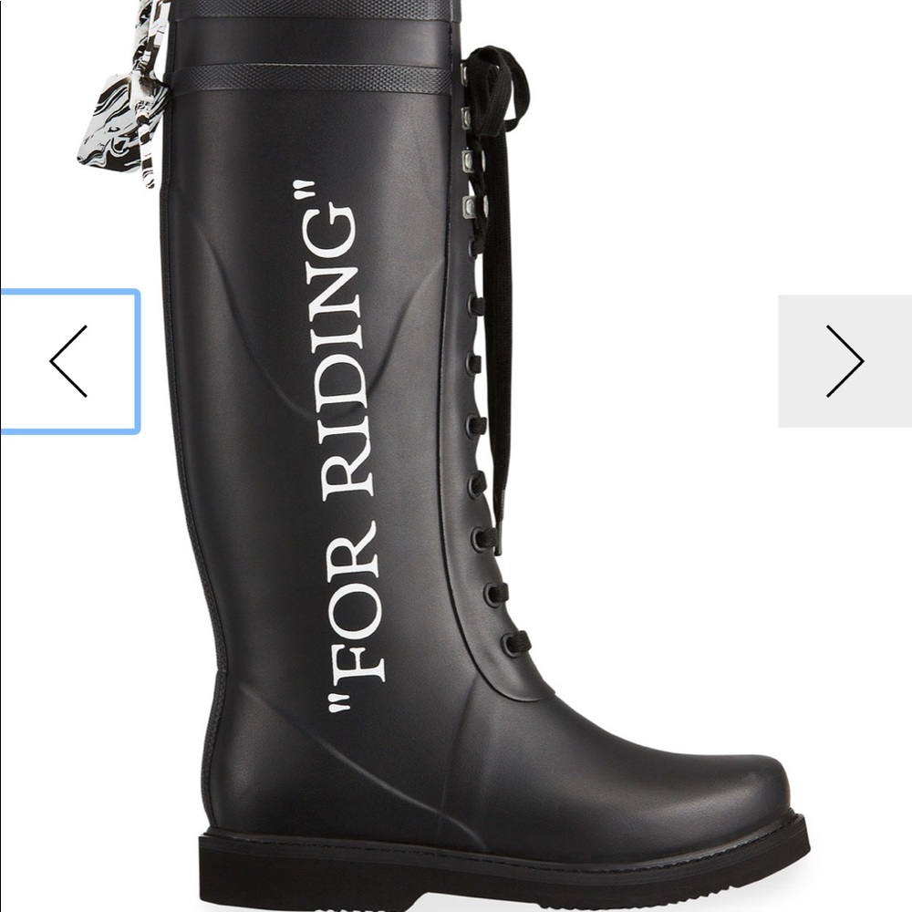 🎉HP🎉 Off-White For Riding Wellington Tall Boots